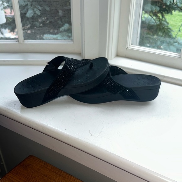 Black Rhinestone Sandals - Picture 4 of 7